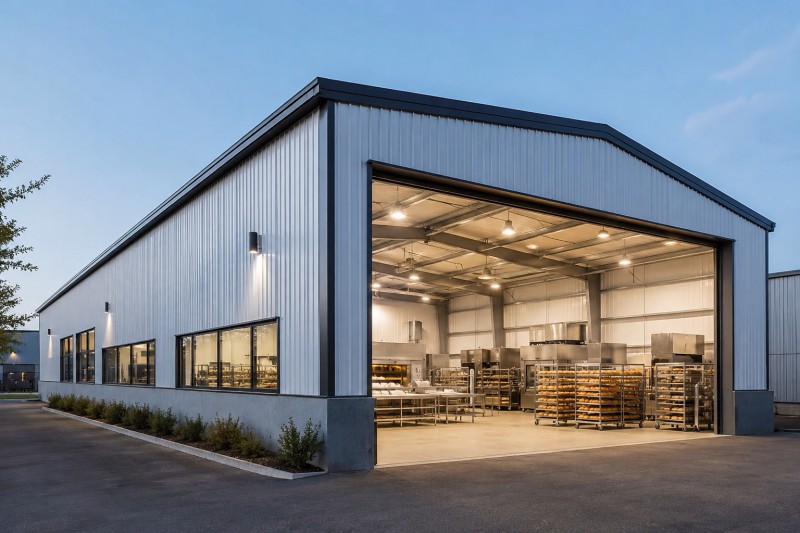 Steel Frame Bakery Workshop Construction